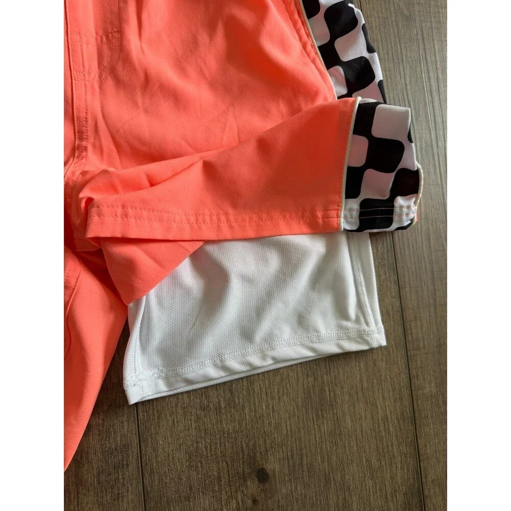 Boys neon swim trunks with mesh lining